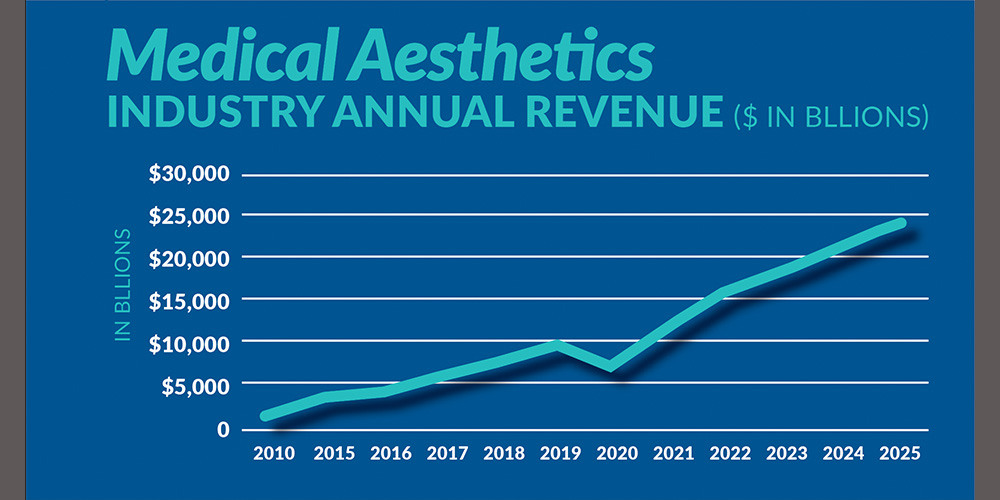 Medical aesthethics annual revenue graphic