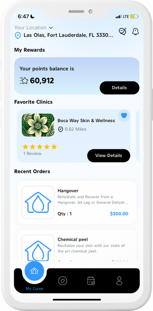 The Curee Mobile app